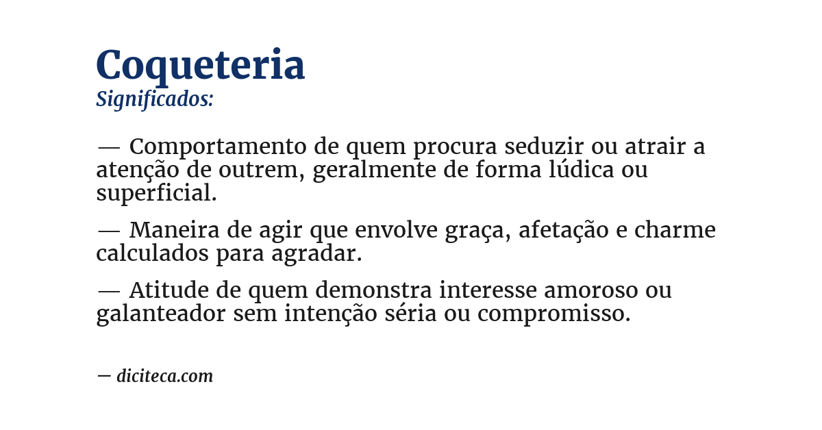 Significado de coqueteria