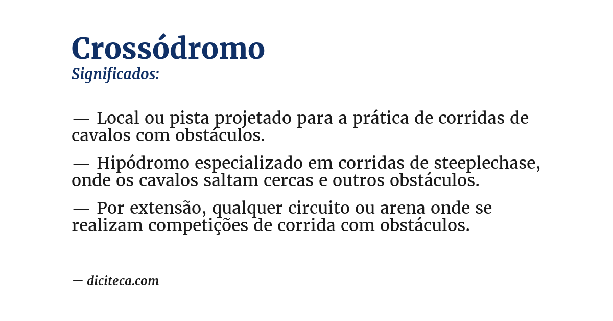 Significado de crossódromo