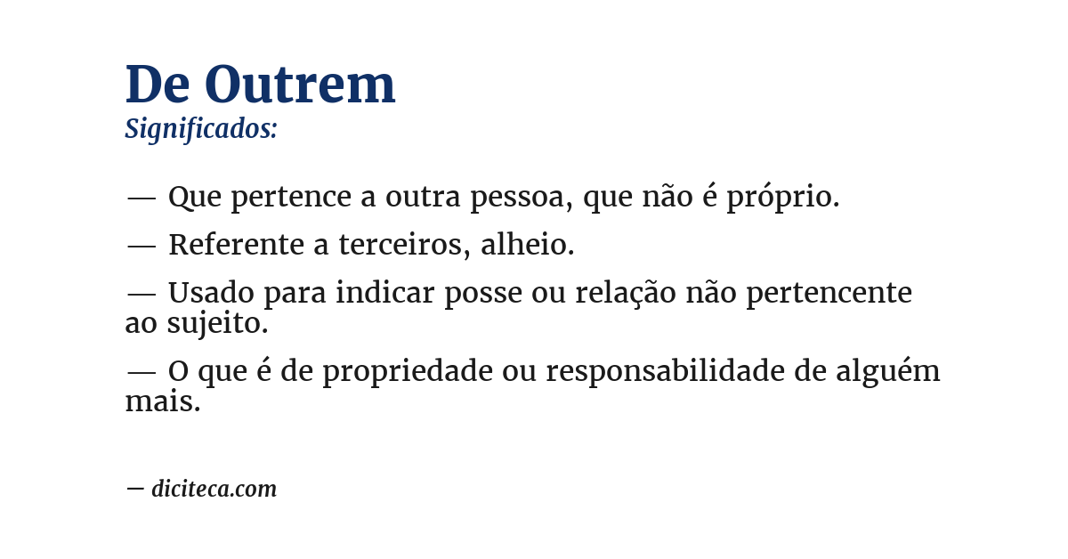 Significado de de outrem