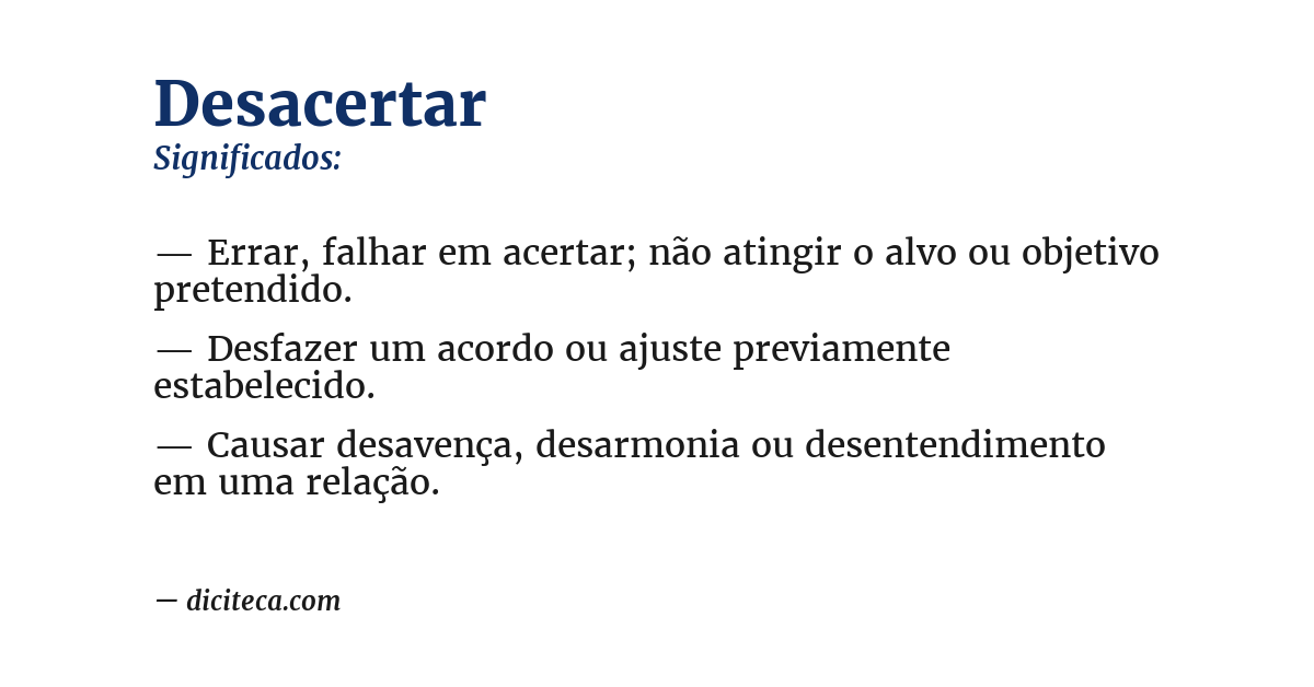 Significado de desacertar