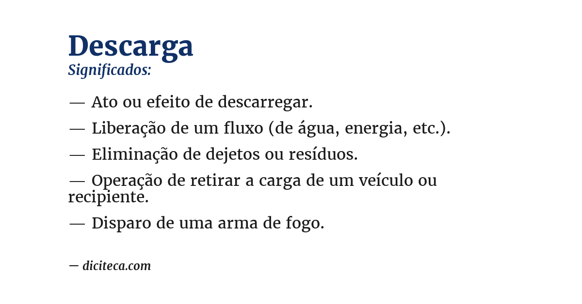 Significado de descarga