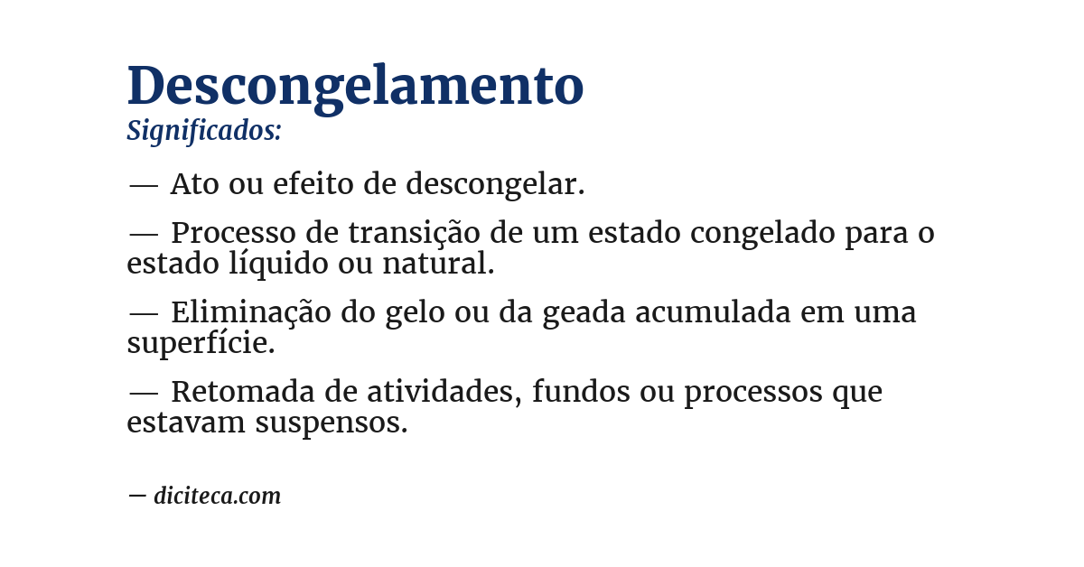 Significado de descongelamento