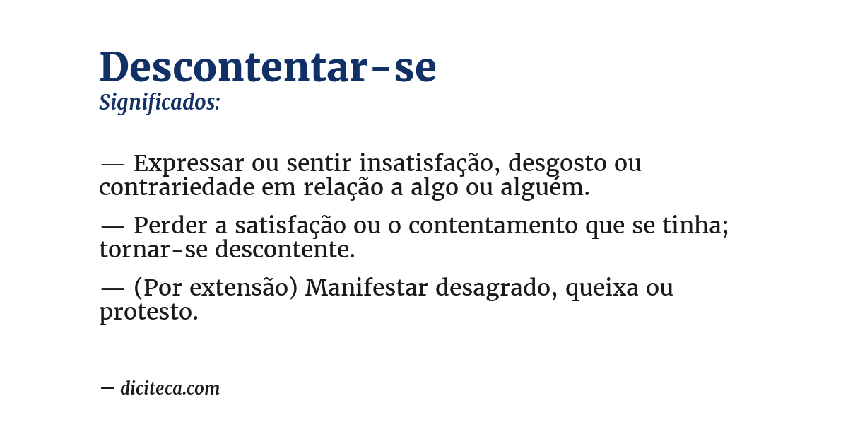 Significado de descontentar-se