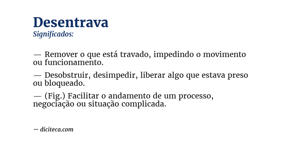 Significado de desentrava