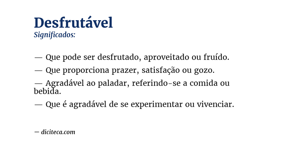 Significado de desfrutável