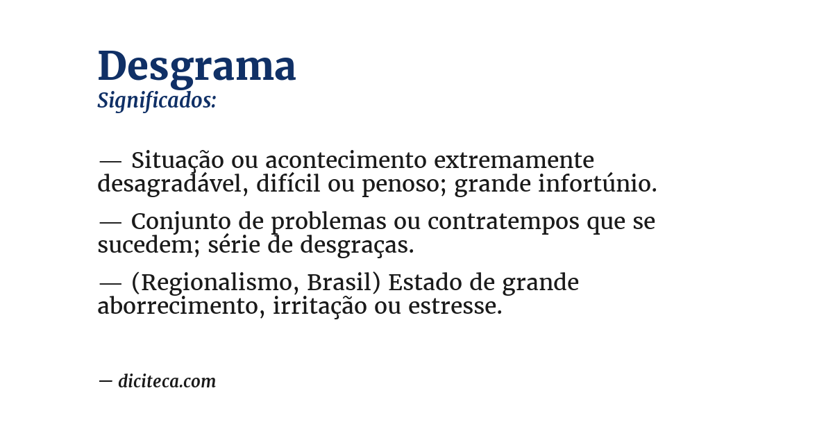 Significado de desgrama