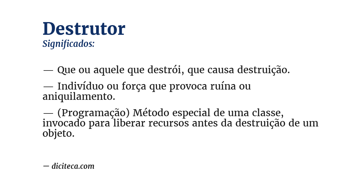 Significado de destrutor