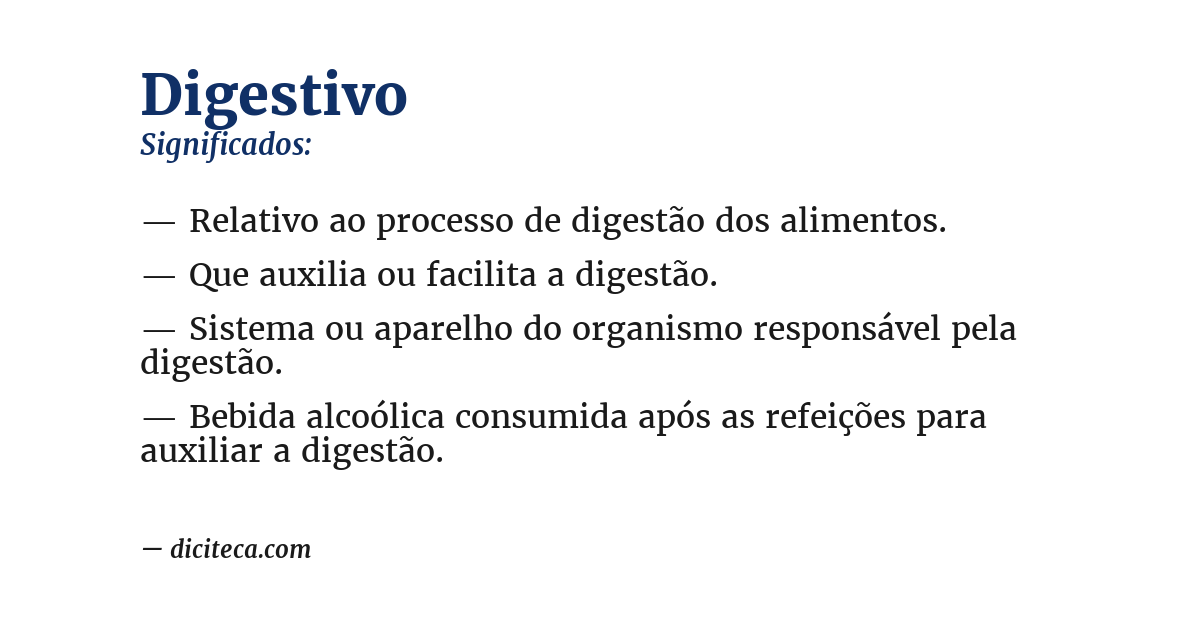 Significado de digestivo