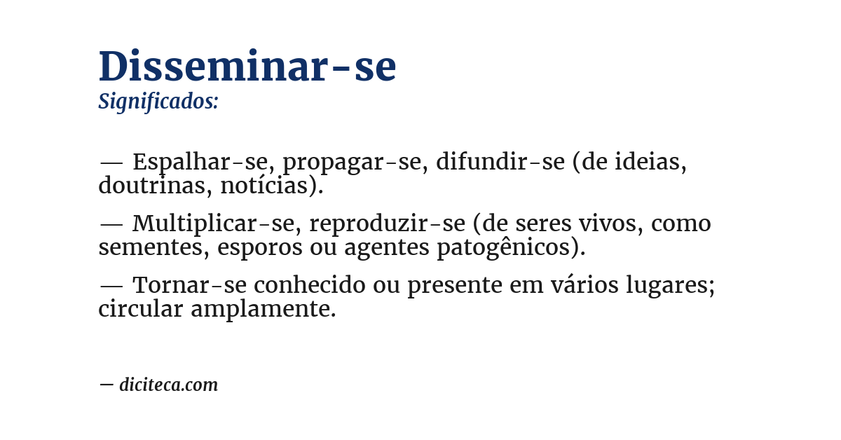 Significado de disseminar-se
