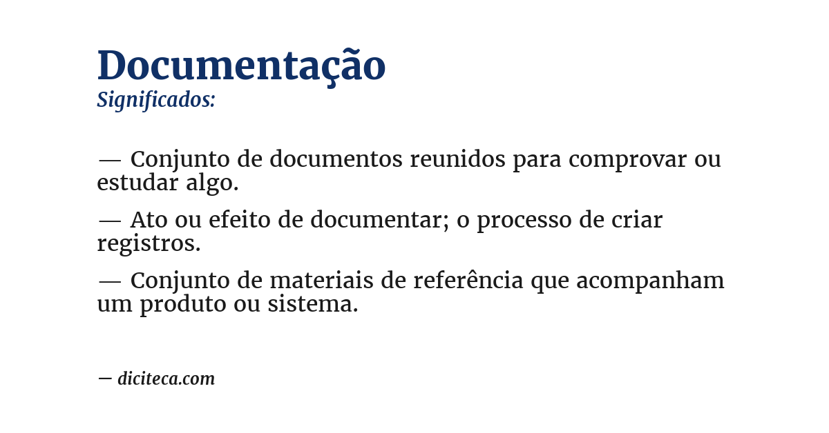 Significado de documentação