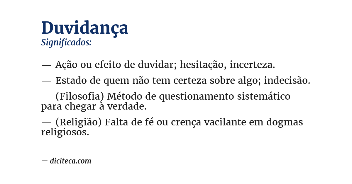 Significado de duvidança