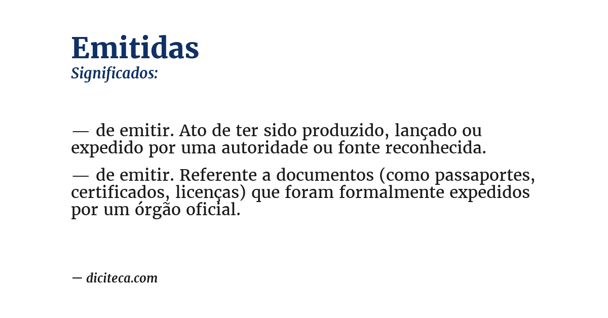 Significado de emitidas