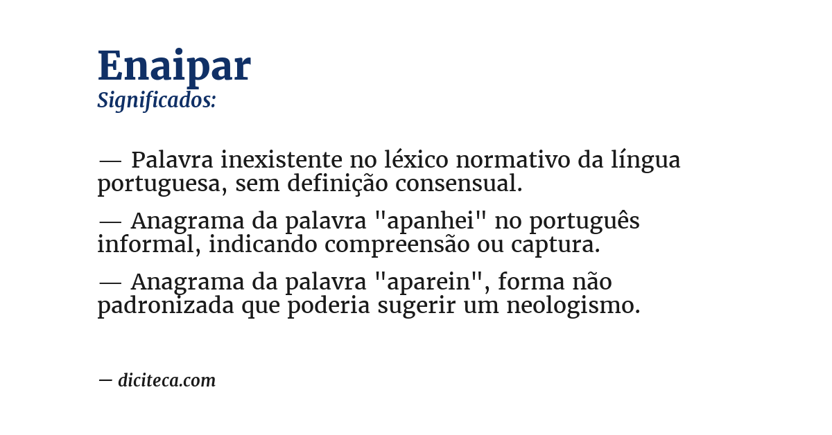 Significado de enaipar