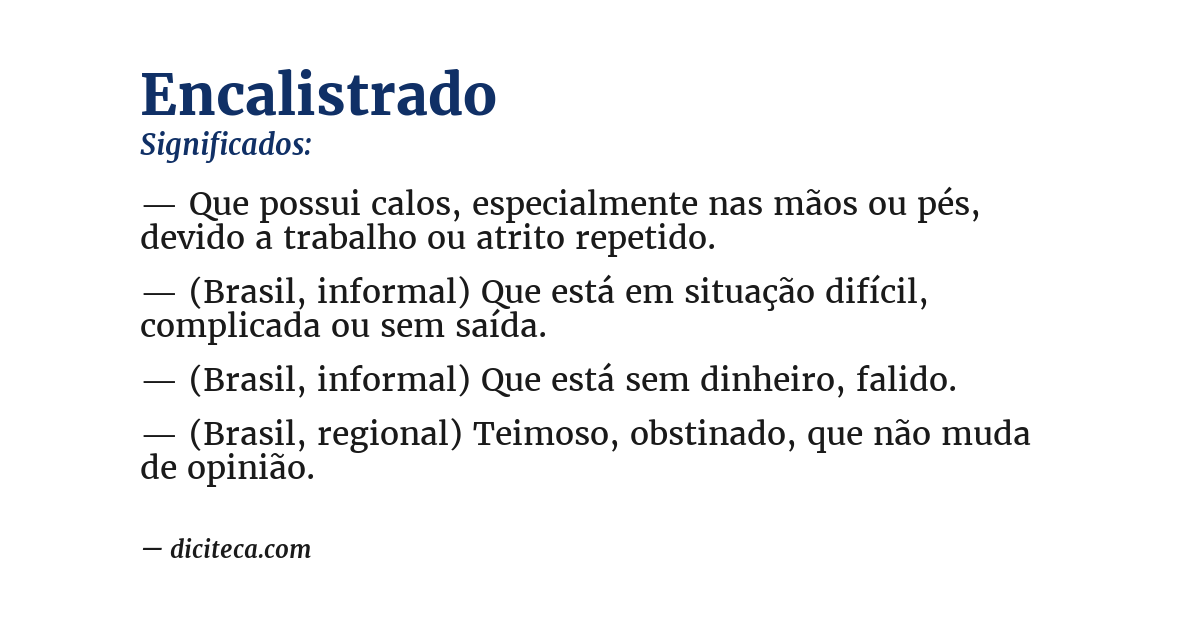 Significado de encalistrado