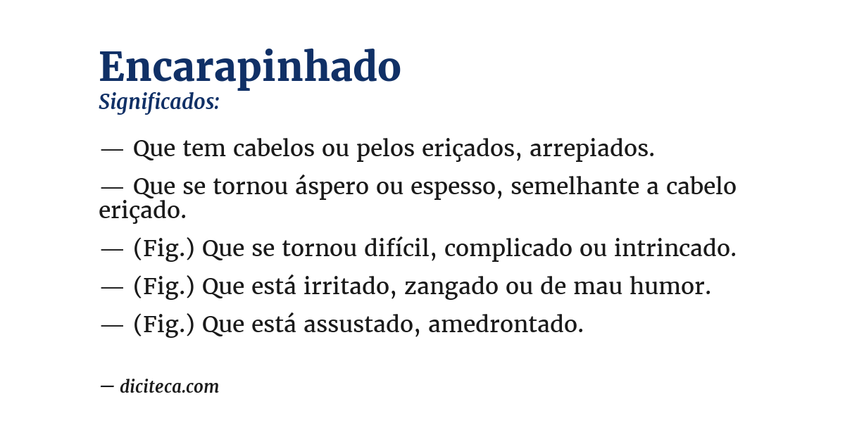 Significado de encarapinhado