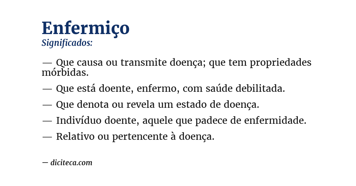 Significado de enfermiço