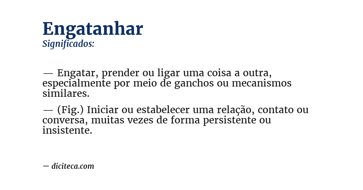 Significado de engatanhar