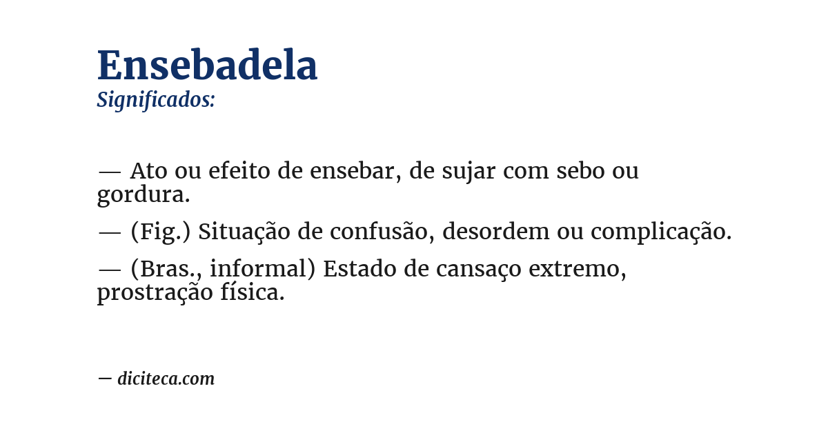 Significado de ensebadela