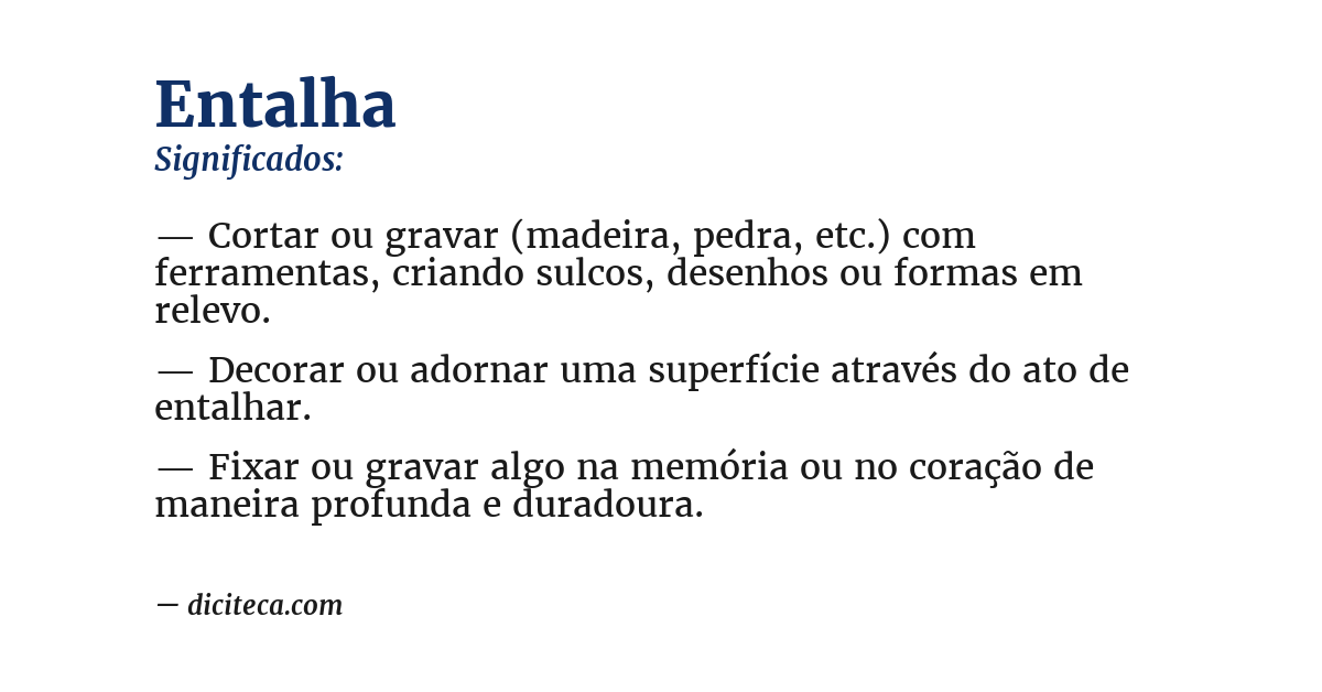 Significado de entalha