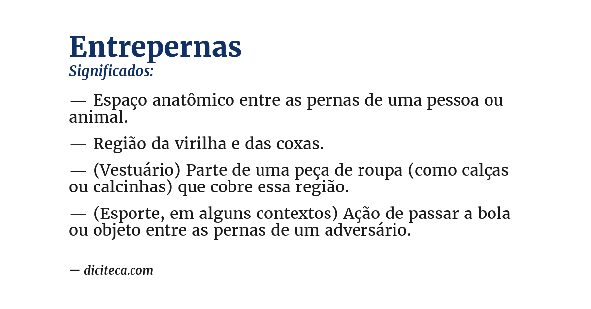 Significado de entrepernas
