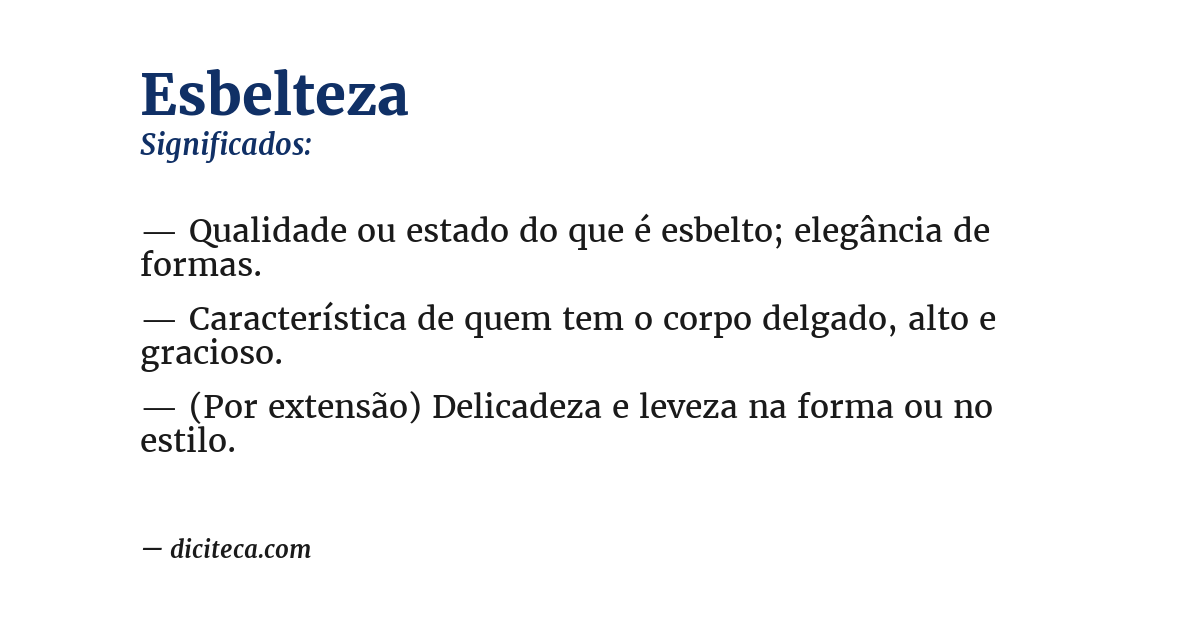 Significado de esbelteza