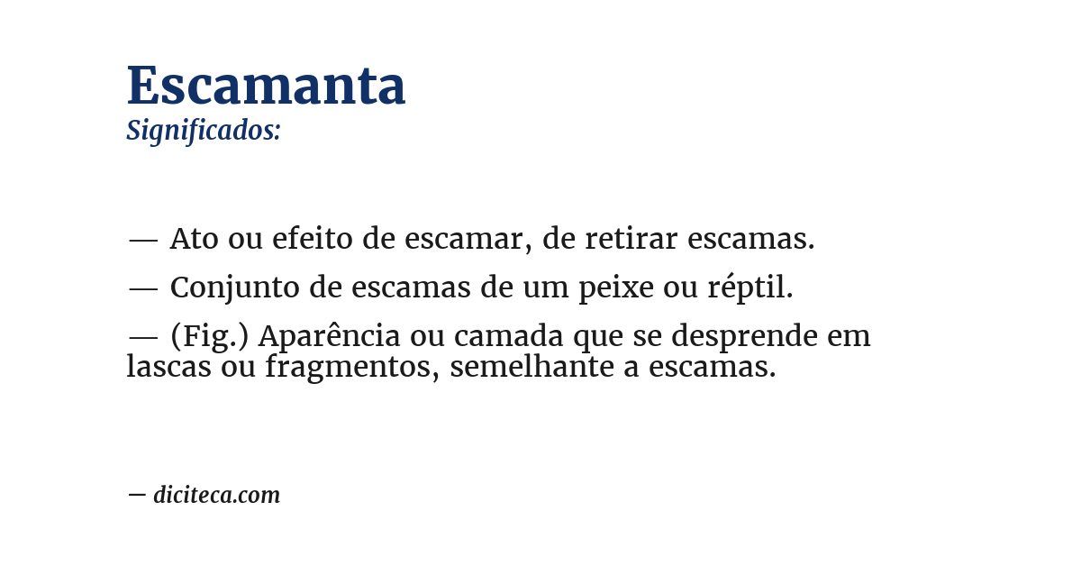 Significado de escamanta