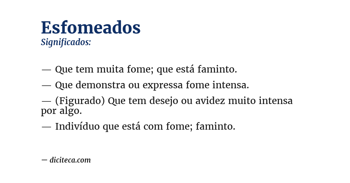 Significado de esfomeados