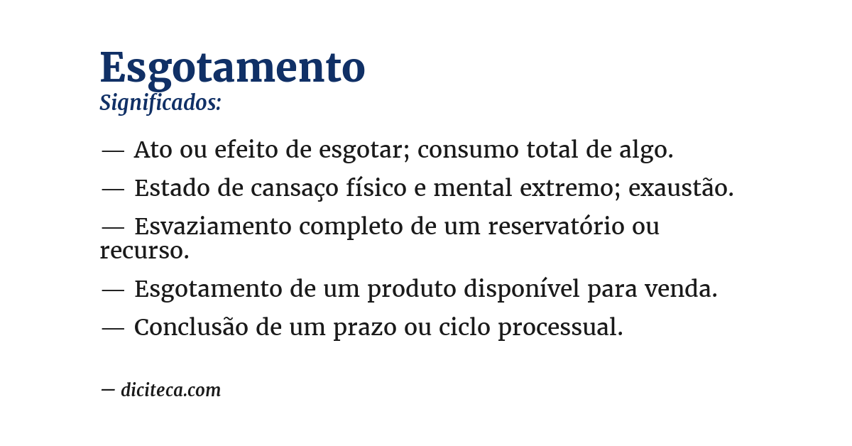 Significado de esgotamento