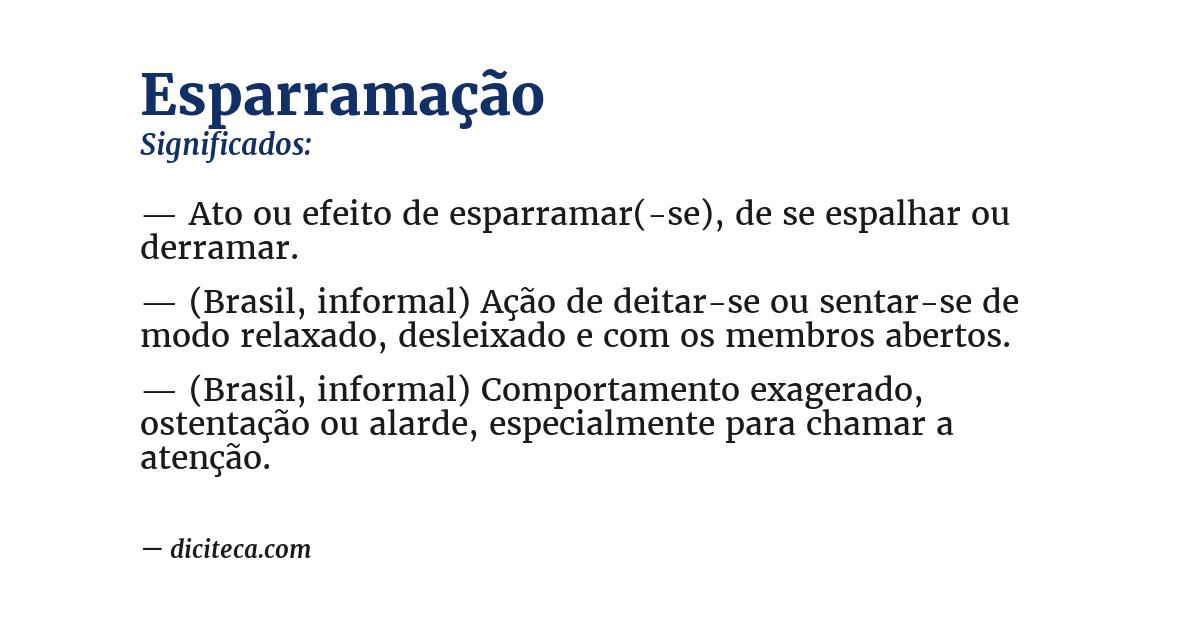 Significado de esparramação