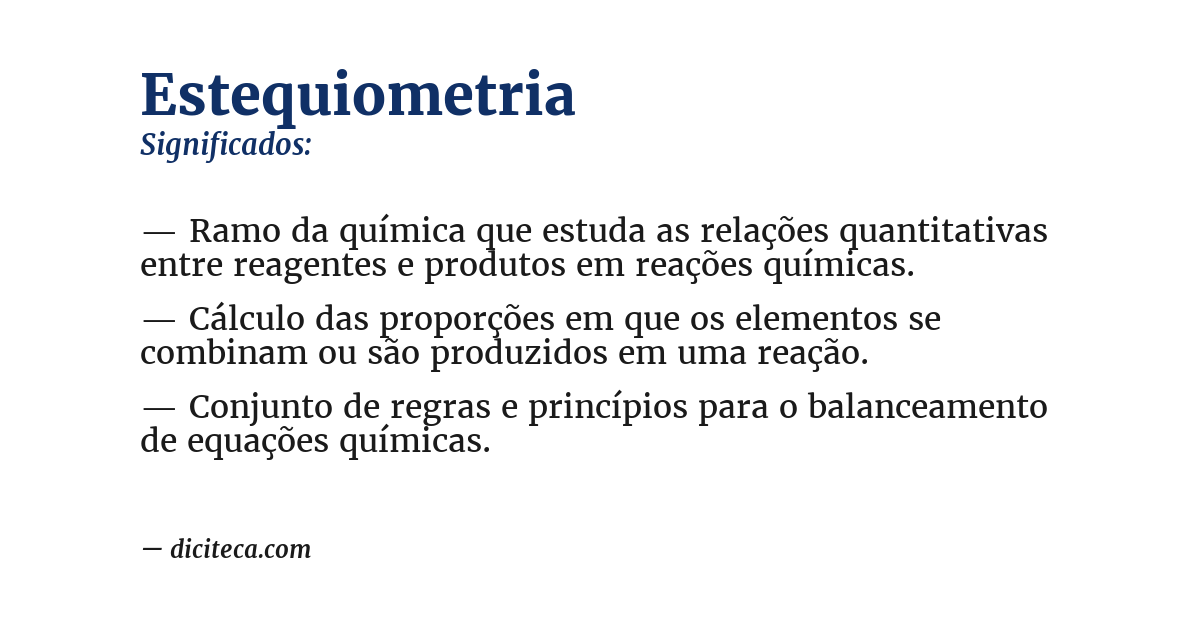 Significado de estequiometria