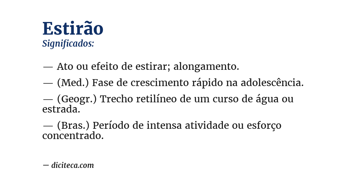 Significado de estirão