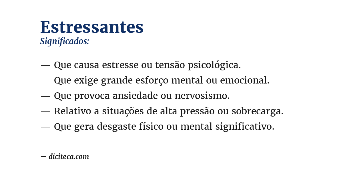Significado de estressantes