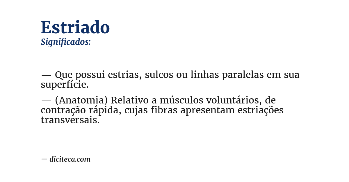Significado de estriado