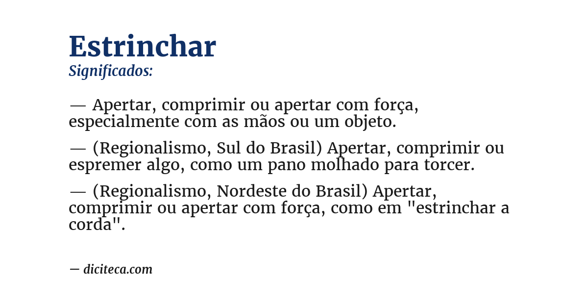 Significado de estrinchar