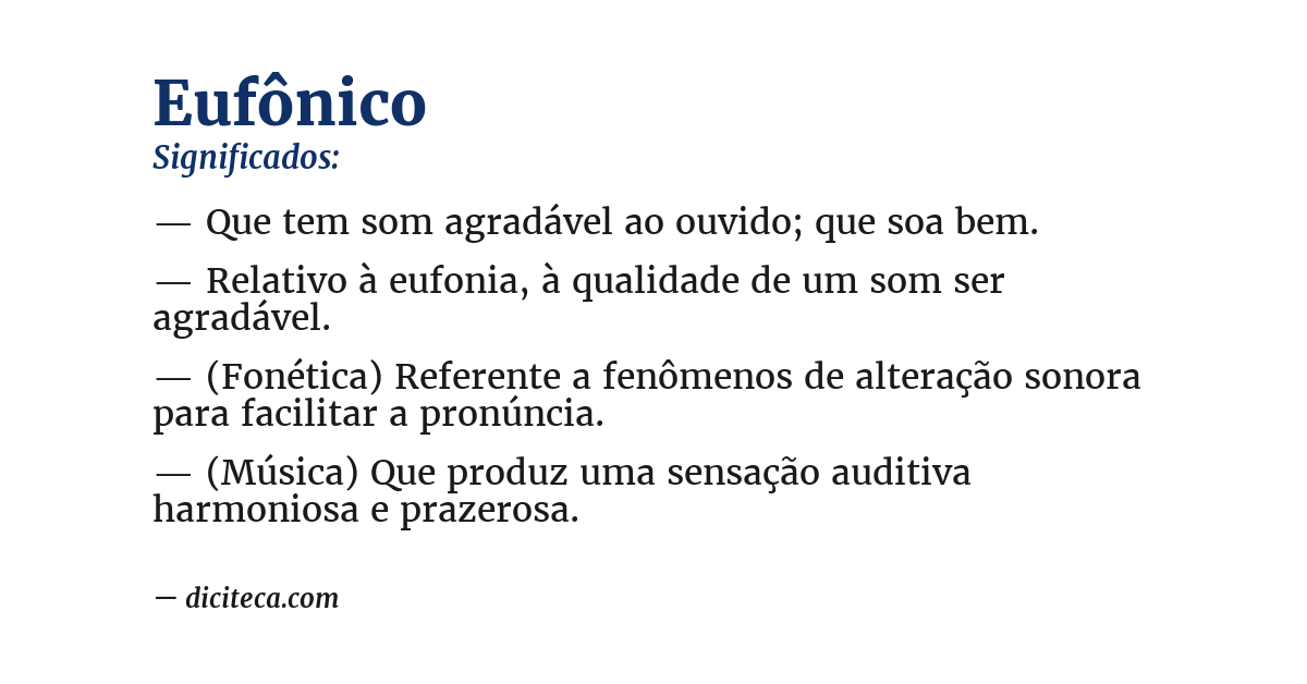 Significado de eufônico