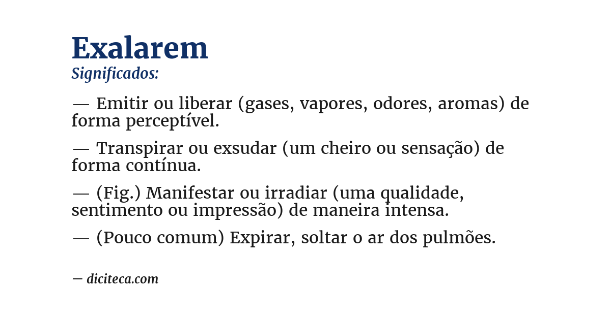 Significado de exalarem