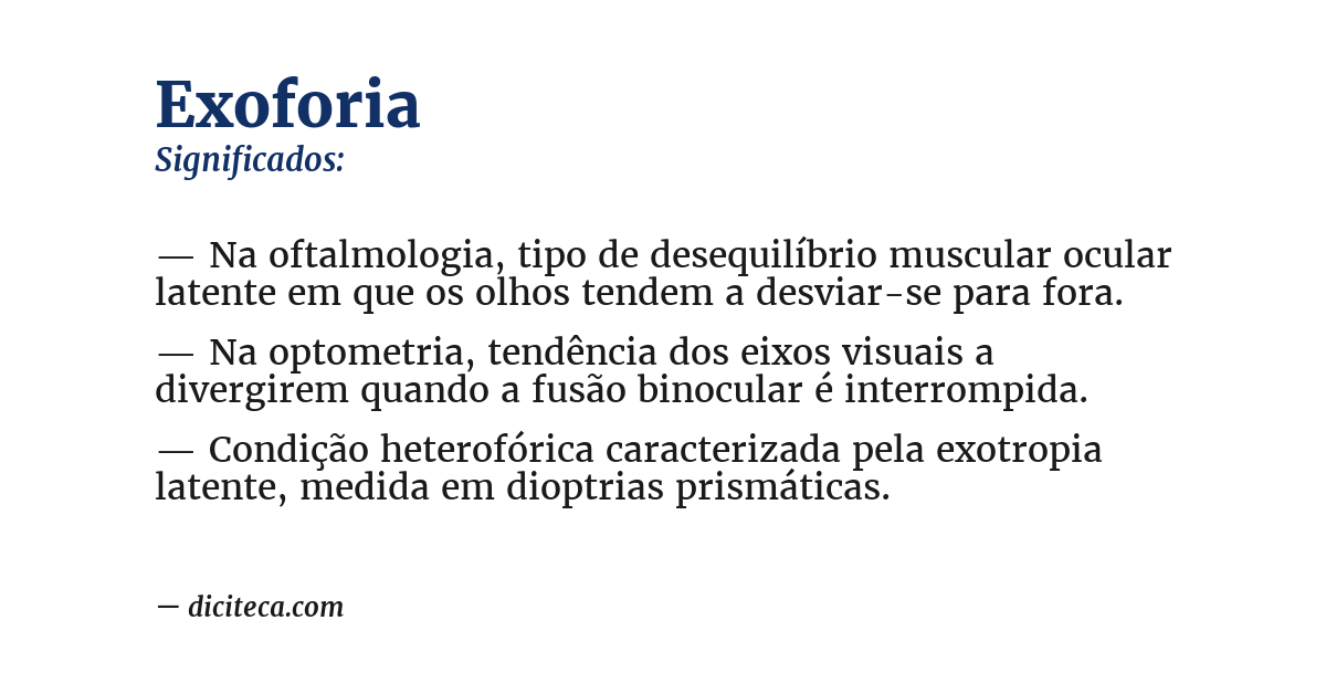 Significado de exoforia