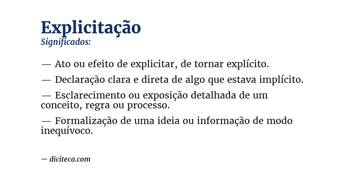 Significado de explicitação
