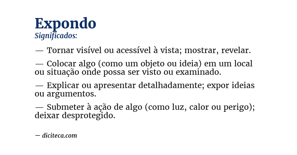 Significado de expondo