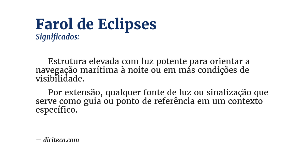 Significado de farol de eclipses