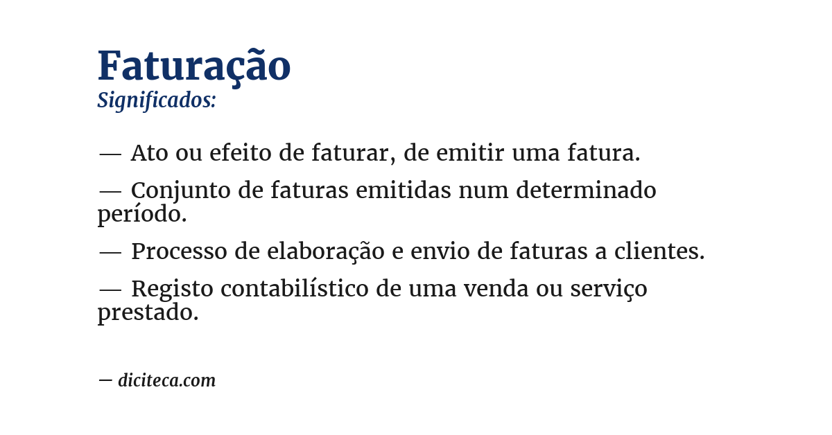 Significado de faturação