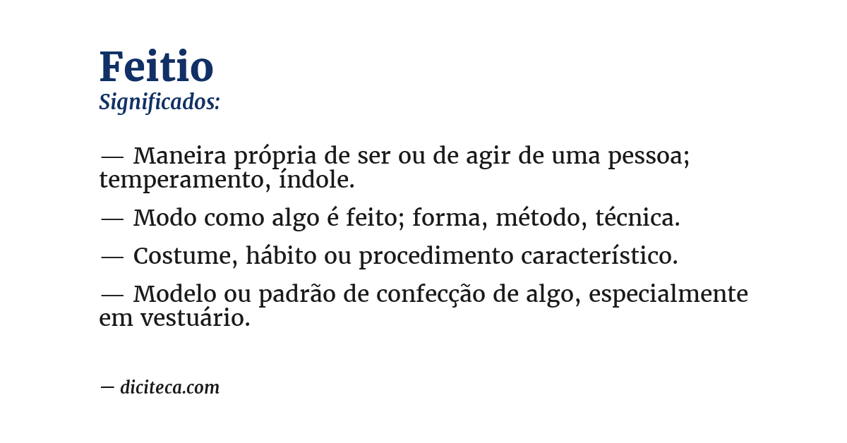 Significado de feitio