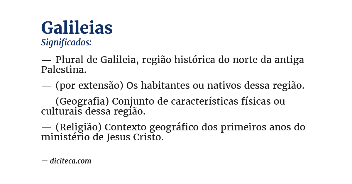 Significado de galileias