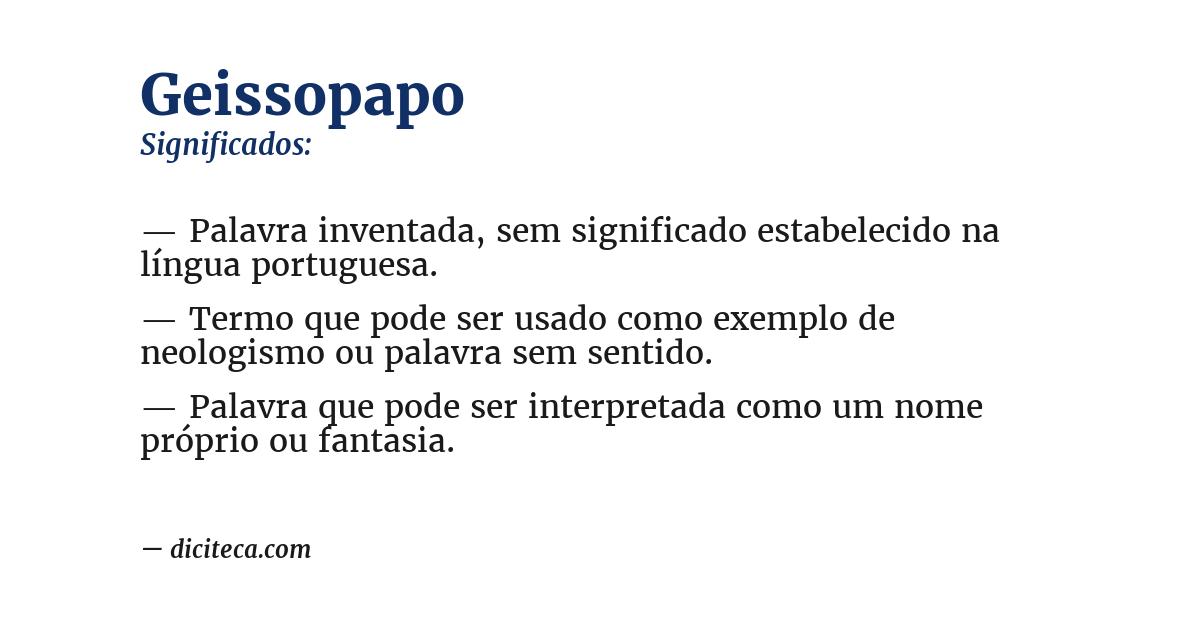 Significado de geissopapo
