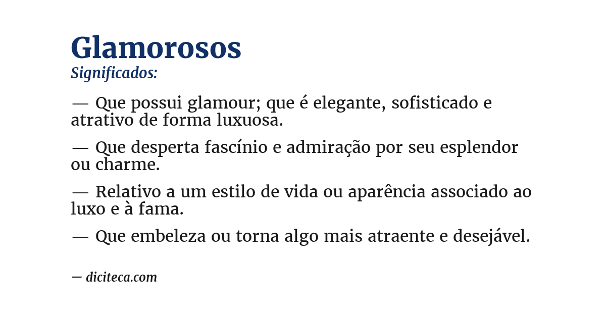 Significado de glamorosos