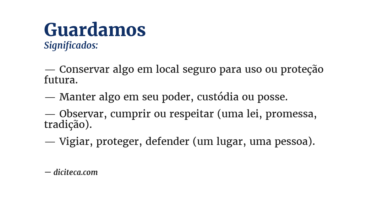 Significado de guardamos