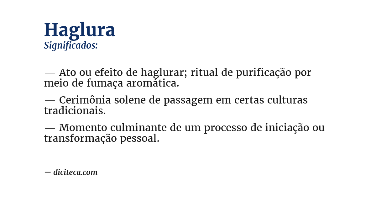 Significado de haglura