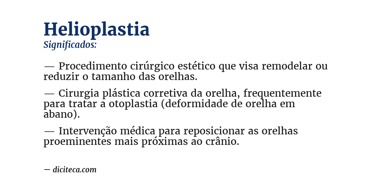 Significado de helioplastia