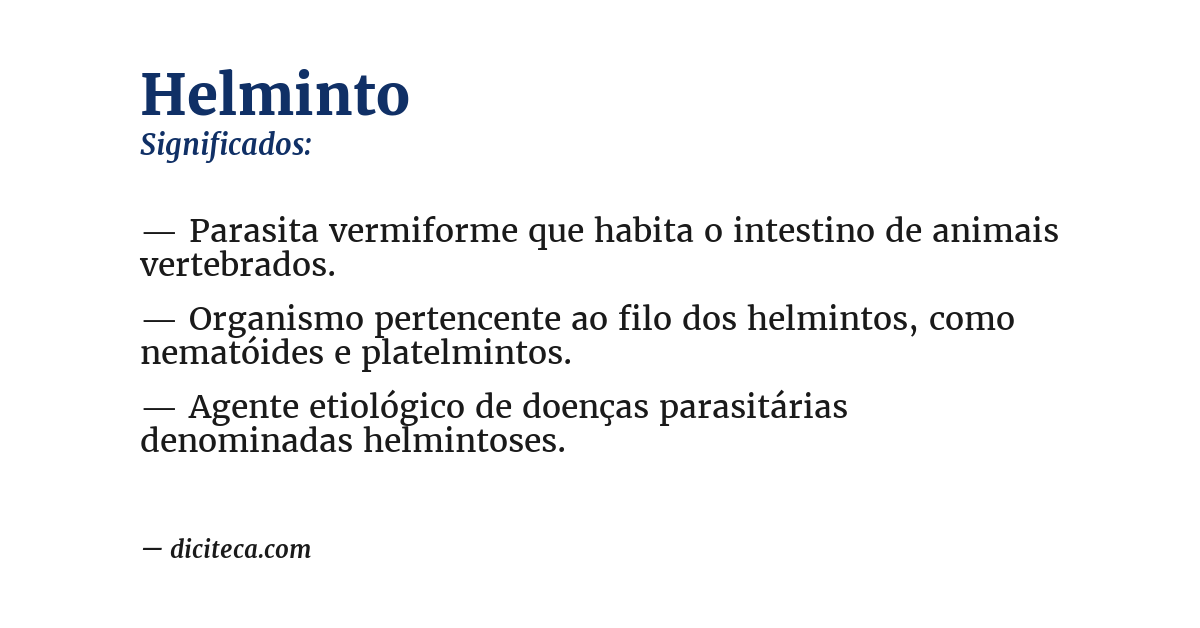Significado de helminto