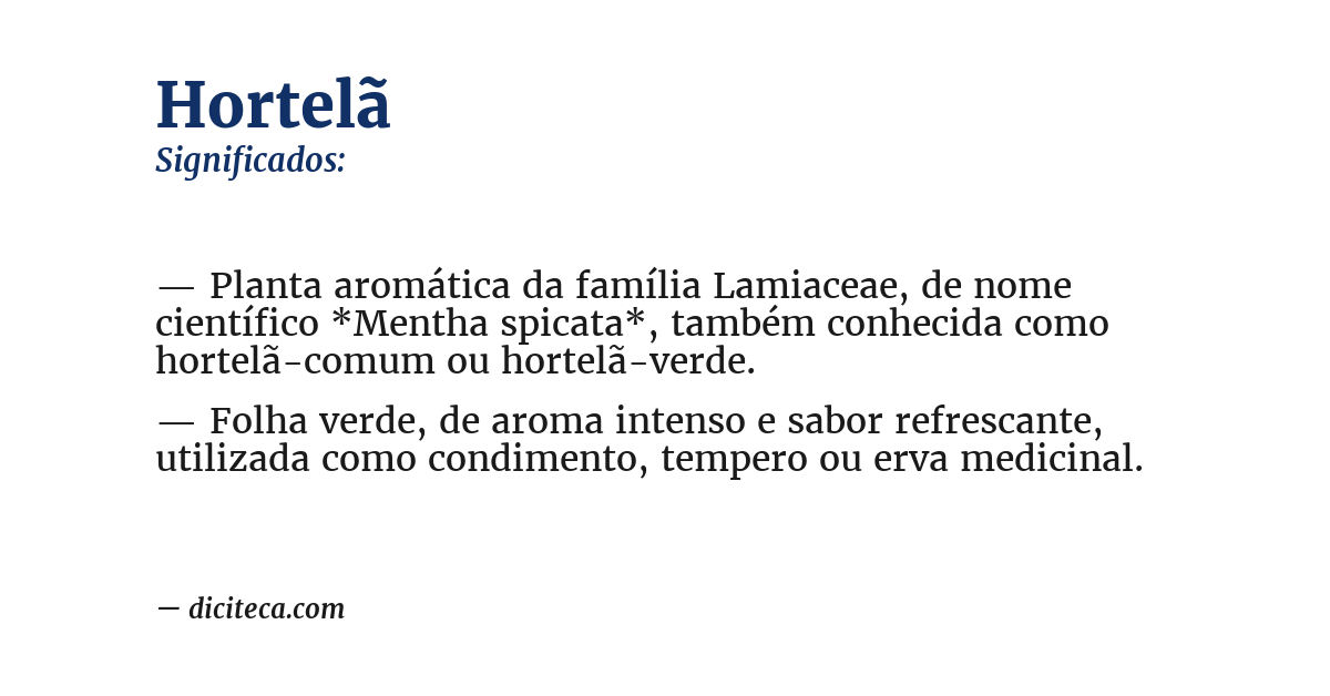 Significado de hortelã